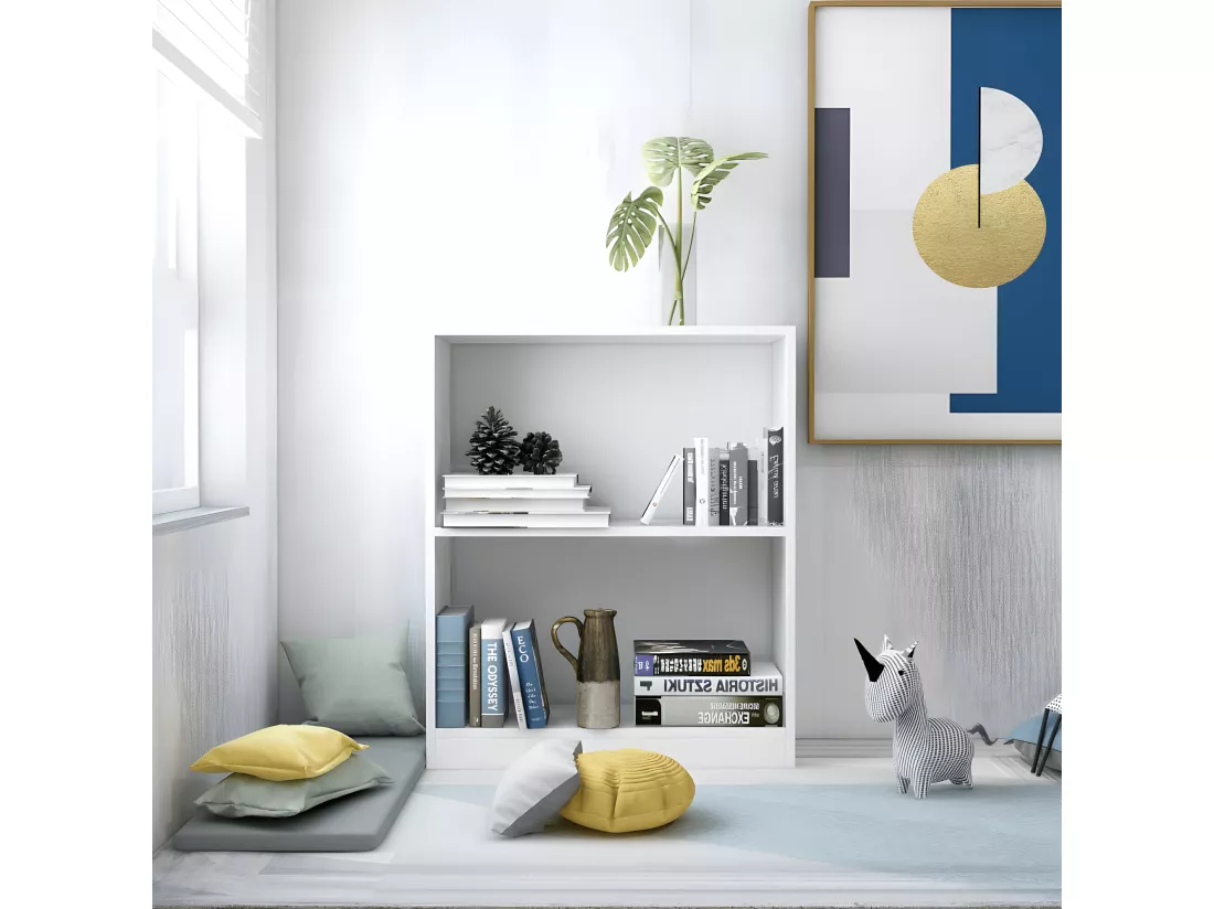 Bibliothèque Blanc 60 x 24 x 74,5 cm Bois d'ingénierie