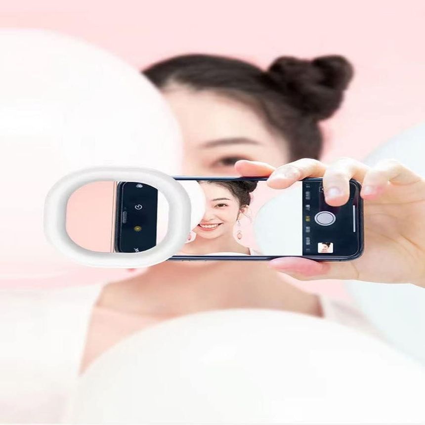 HOMTEC - USB oplaadbare clip-on telefoon LED selfielamp
