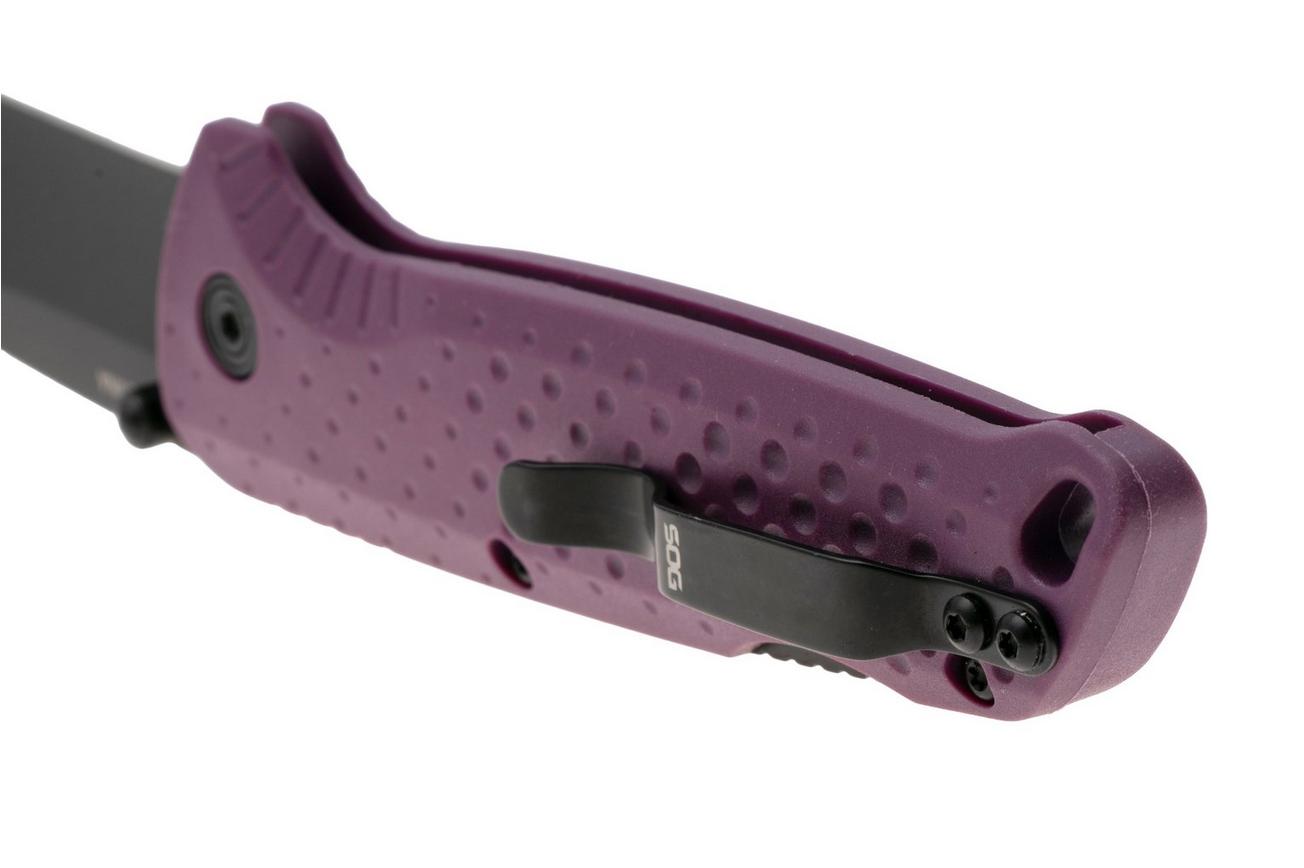 SOG Adventurer LB 13-11-04-43, Titanium Nitride 5CR15MOV, Dusk Purple GRN zakmes