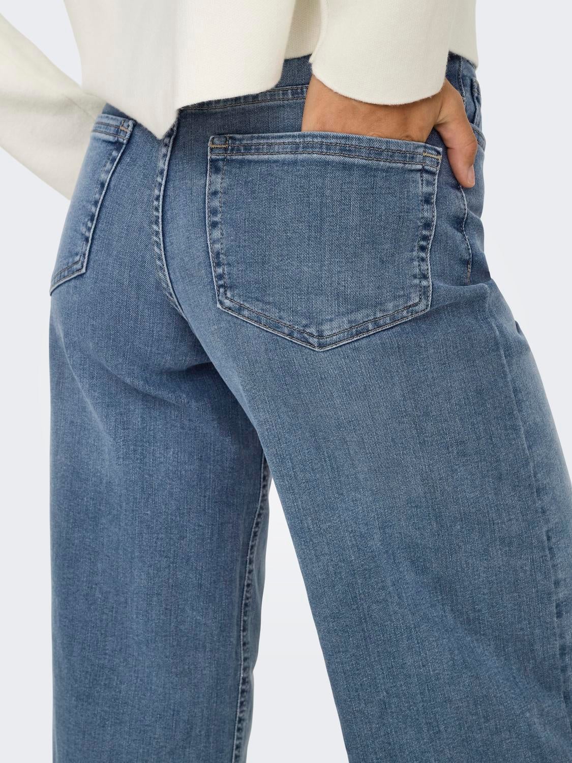 ONLMADISON Hohe Taille Weiter Beinschnitt Jeans Special Blue Grey Denim