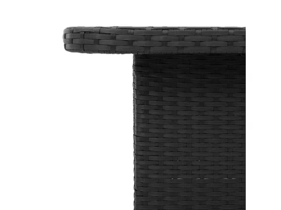 Table de jardin noir 90x55x71 cm résine tressée et bois acacia