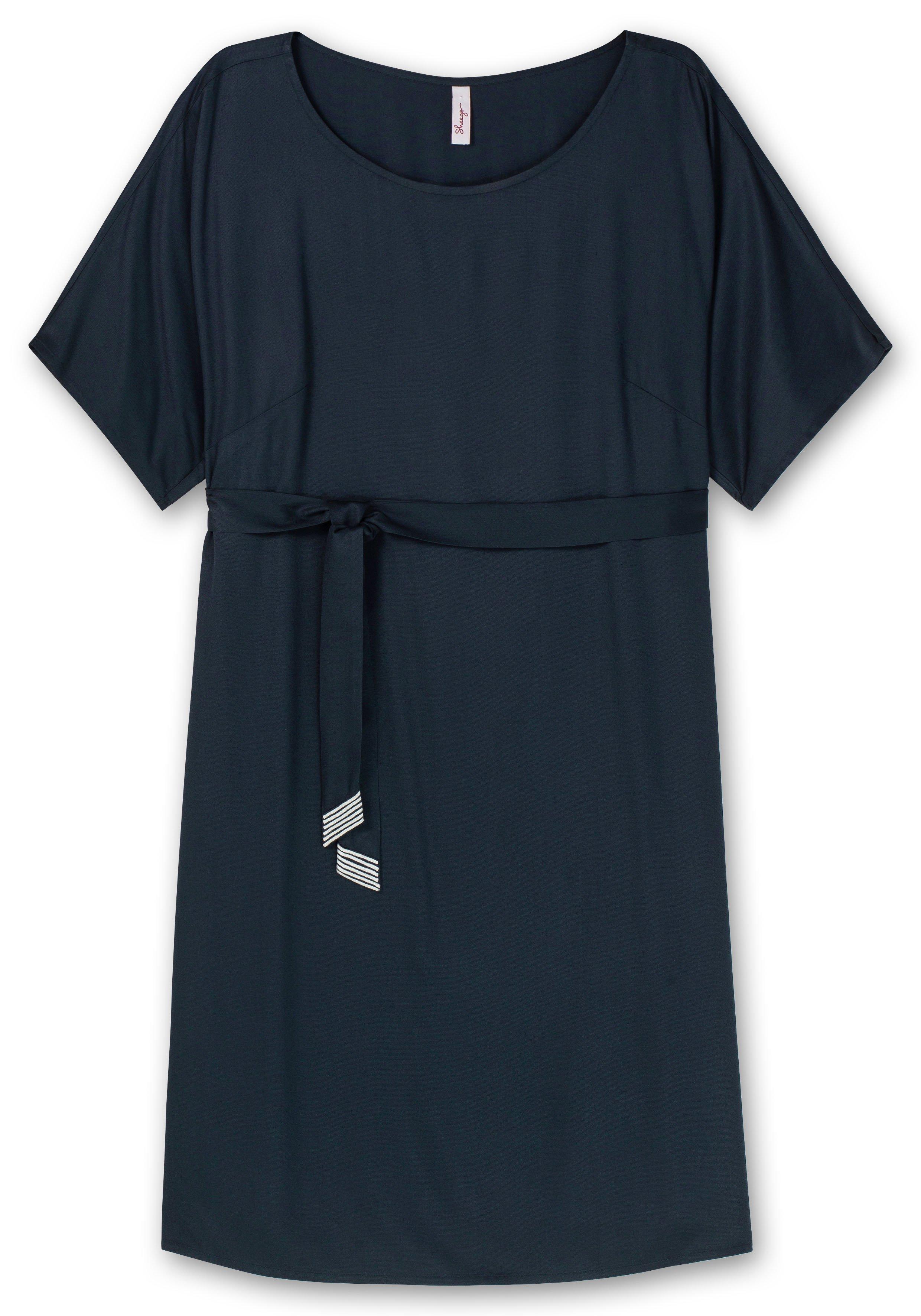 Kleid mit Bindegürtel, aus Viskose-Twill