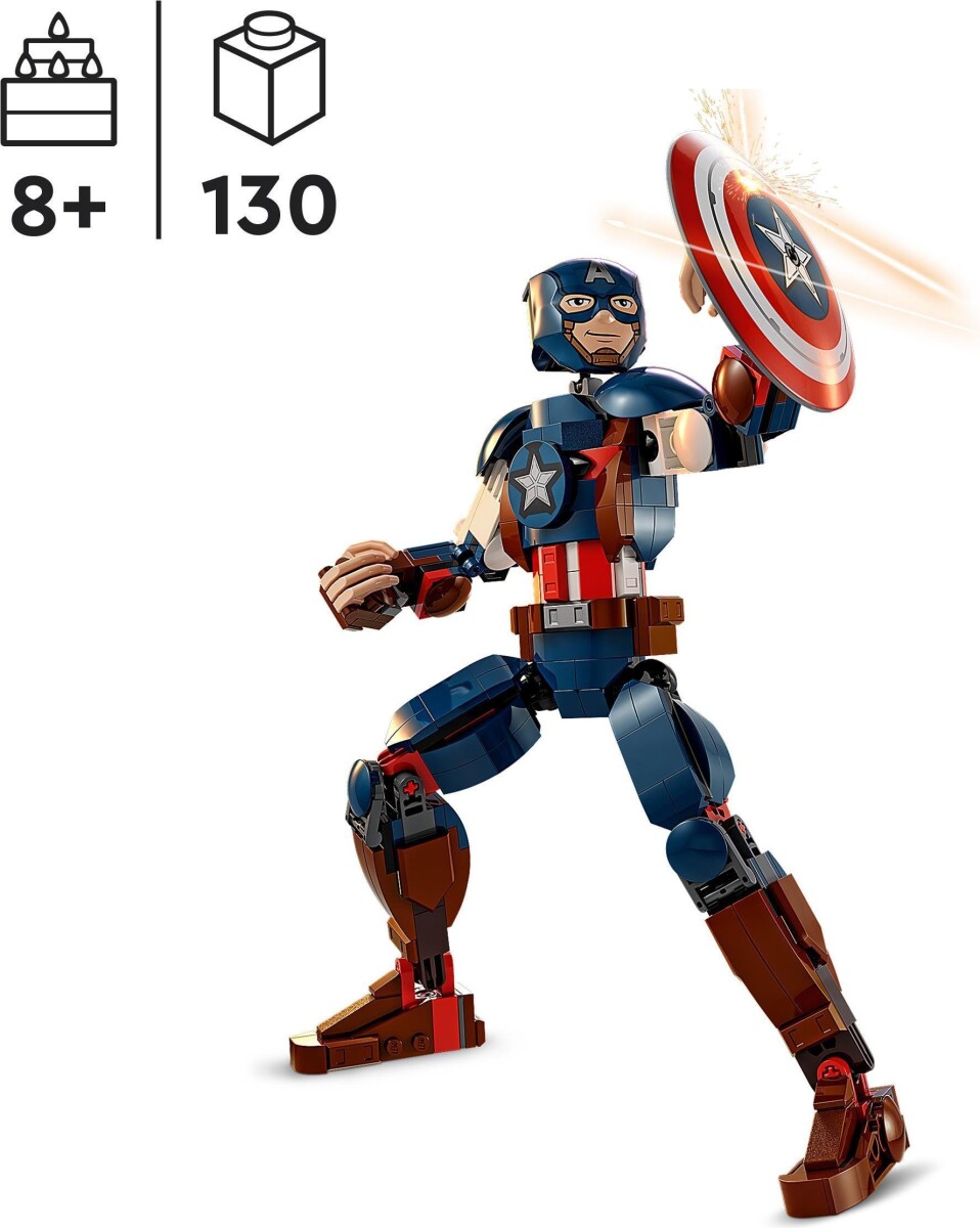 Lego Marvel Avengers - Captain America Figur - Byg Selv - 76258
