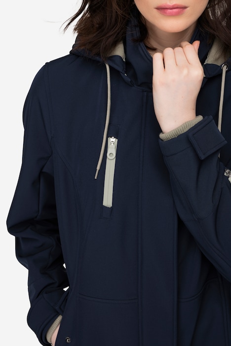 Softshell-Jacke, wasserabweisend, Kapuze