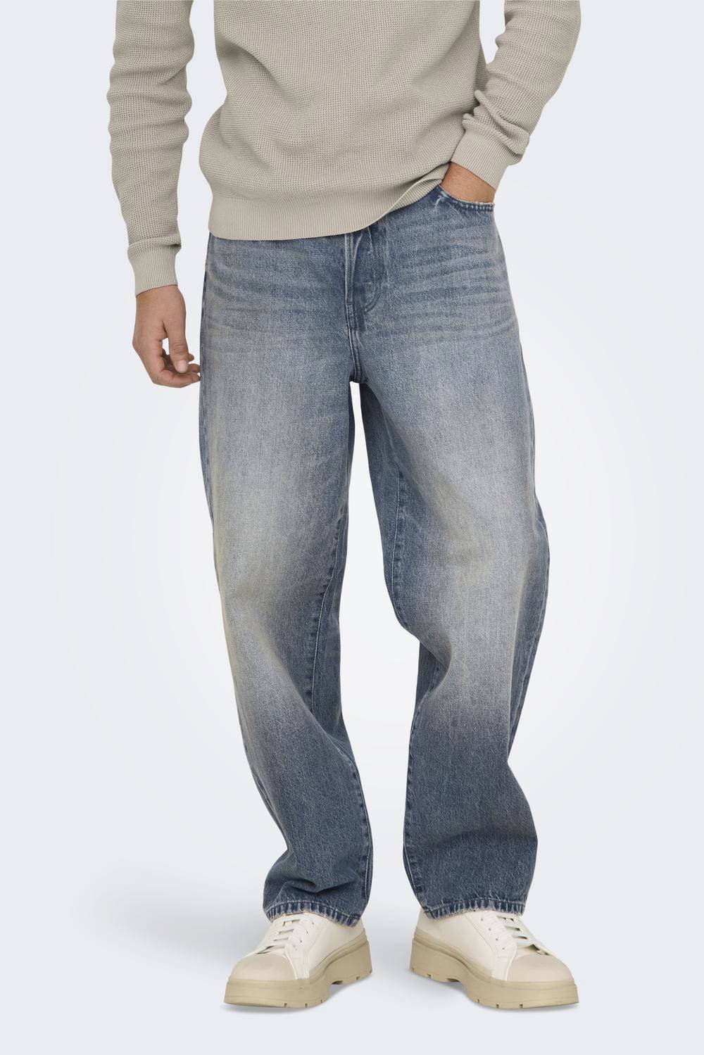 ONLY & SONS loose fit jeans ONSFADE blauw