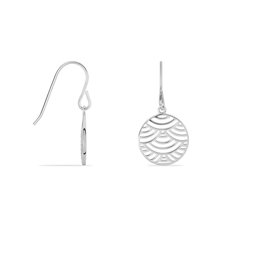 Boucles D'oreilles Pendantes Naelia Argent Blanc