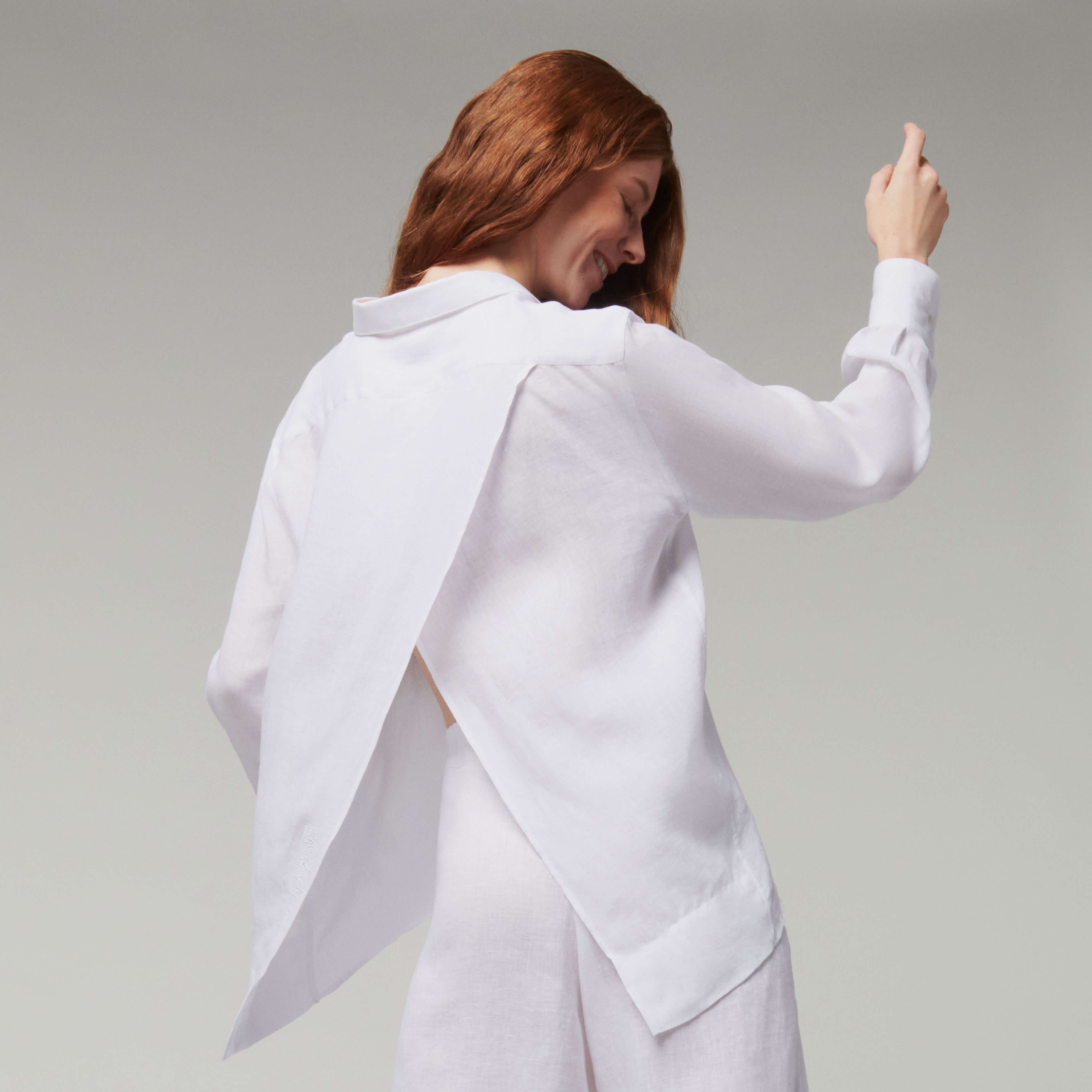 Chemise en lin blanc femme unie- Vilebrequin x Angelo Tarlazzi | Site Vilebrequin | LRAH3U00