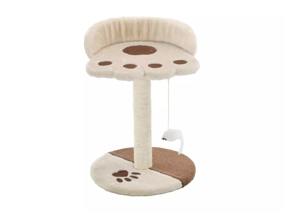 Arbre à chat avec griffoir en sisal 40 cm Beige et Marron