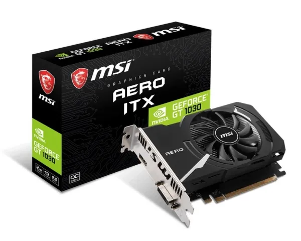 MSI GT 1030 AERO ITX 2GD4 OC - Grafikkort - GF GT 1030 - 2 GB DDR4 - PCIe 3.0 x4 - DVI, HDMI