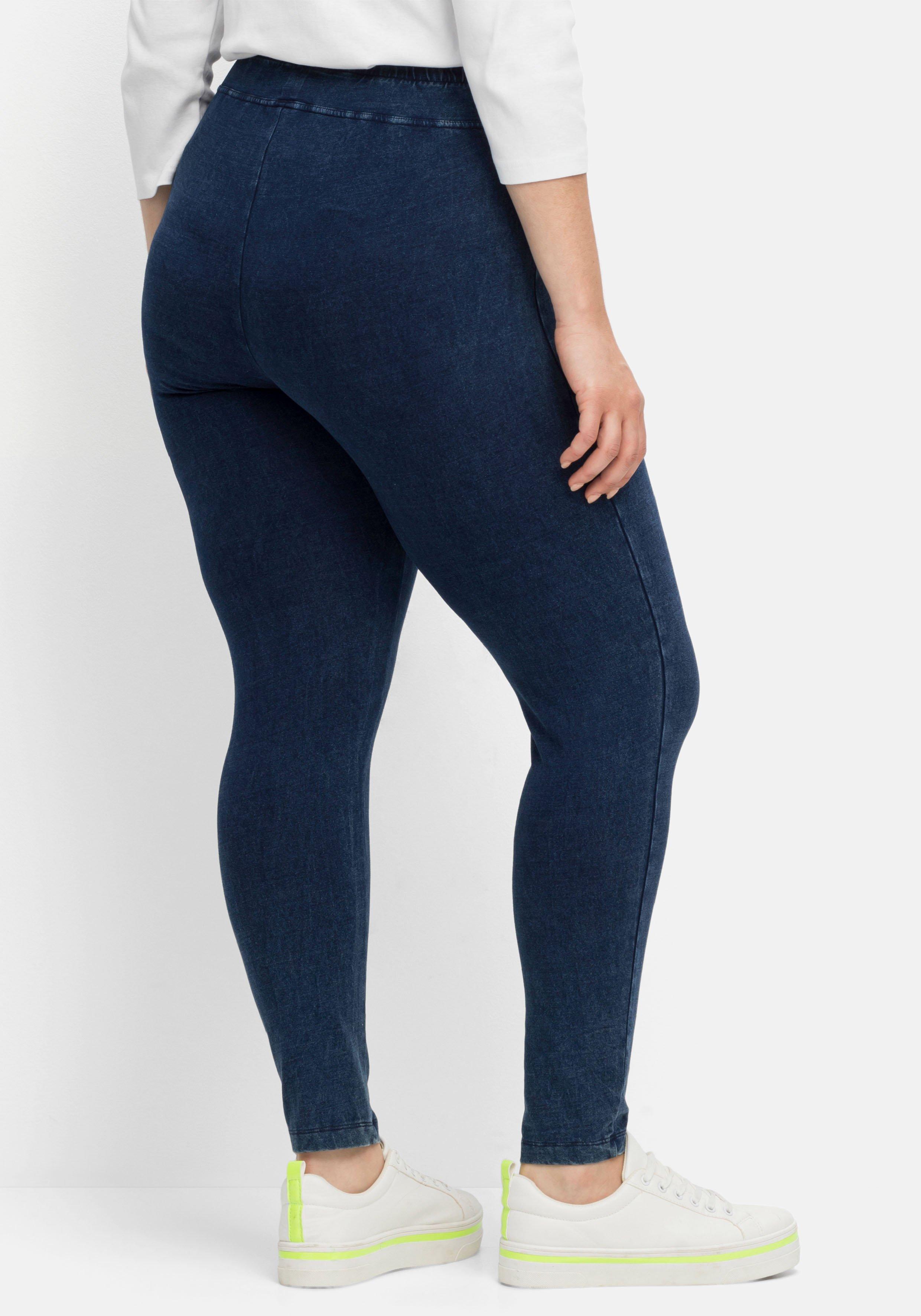Leggings in Denimoptik, mit breiter Passe