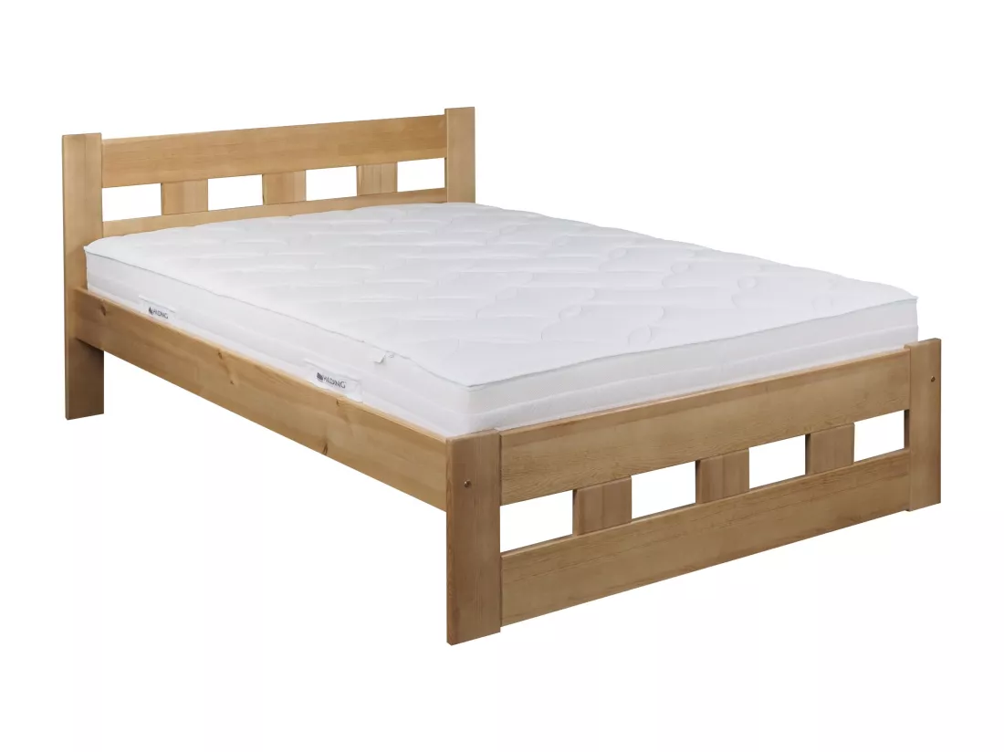Lit 160x200 en bois Bond, couleur chêne