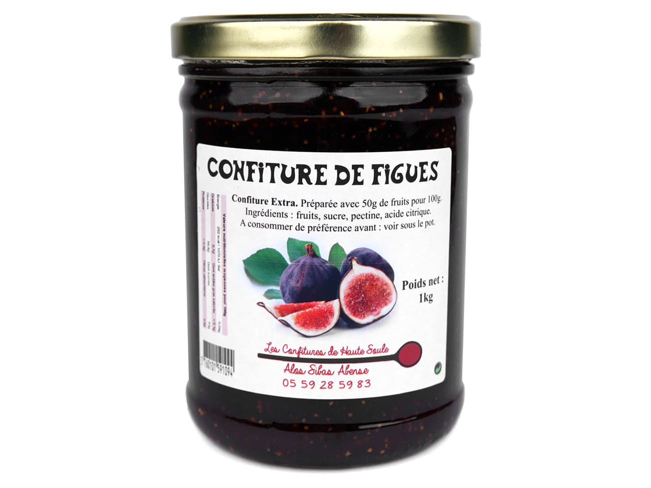 Confiture de figue - 1 kg - Confitures de Haute Soule