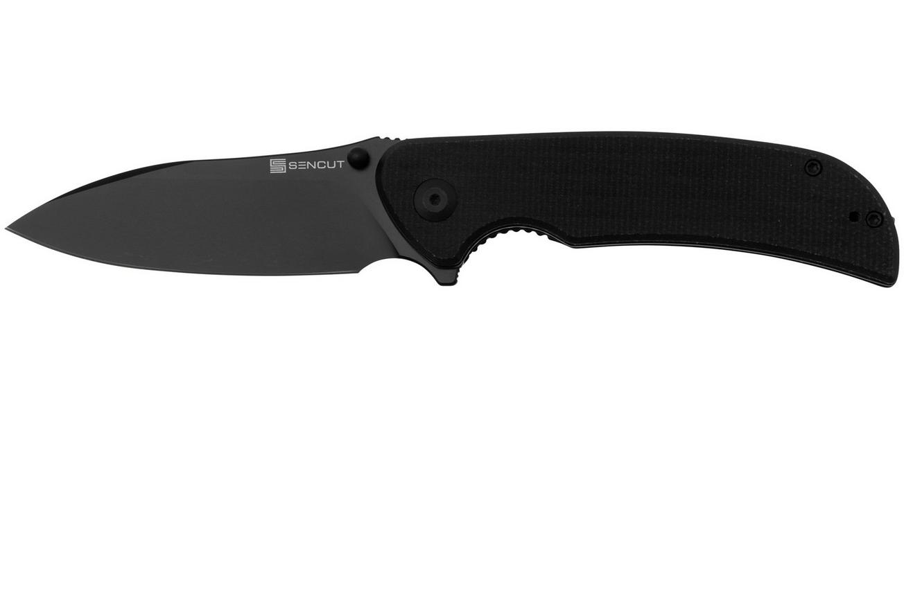 Sencut Borzam S23077-3 Black 9Cr18MoV, Black Canvas Micarta zakmes