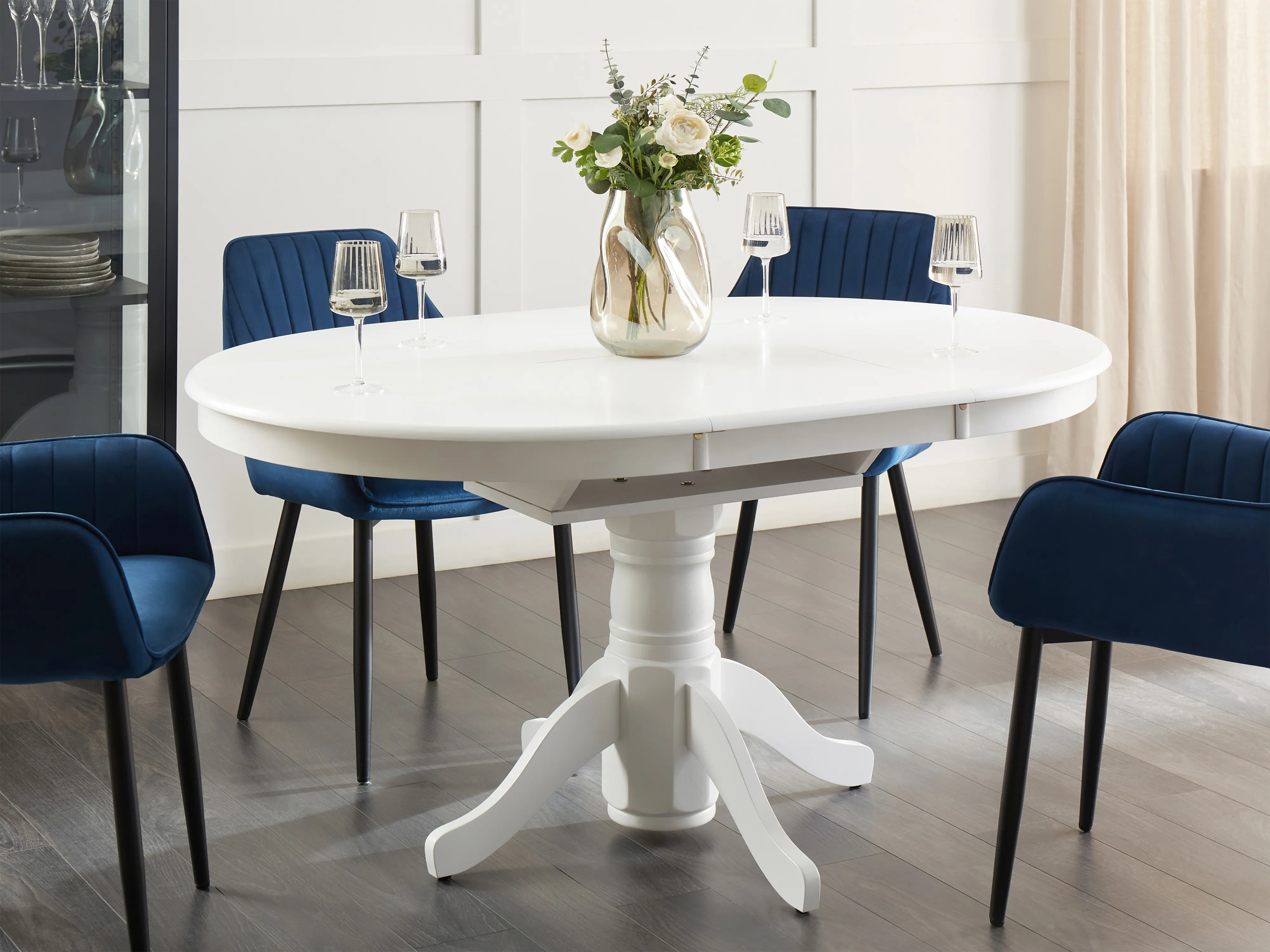 Eettafel uitschuifbaar AKRON Wit 106 cm 106/150 cm