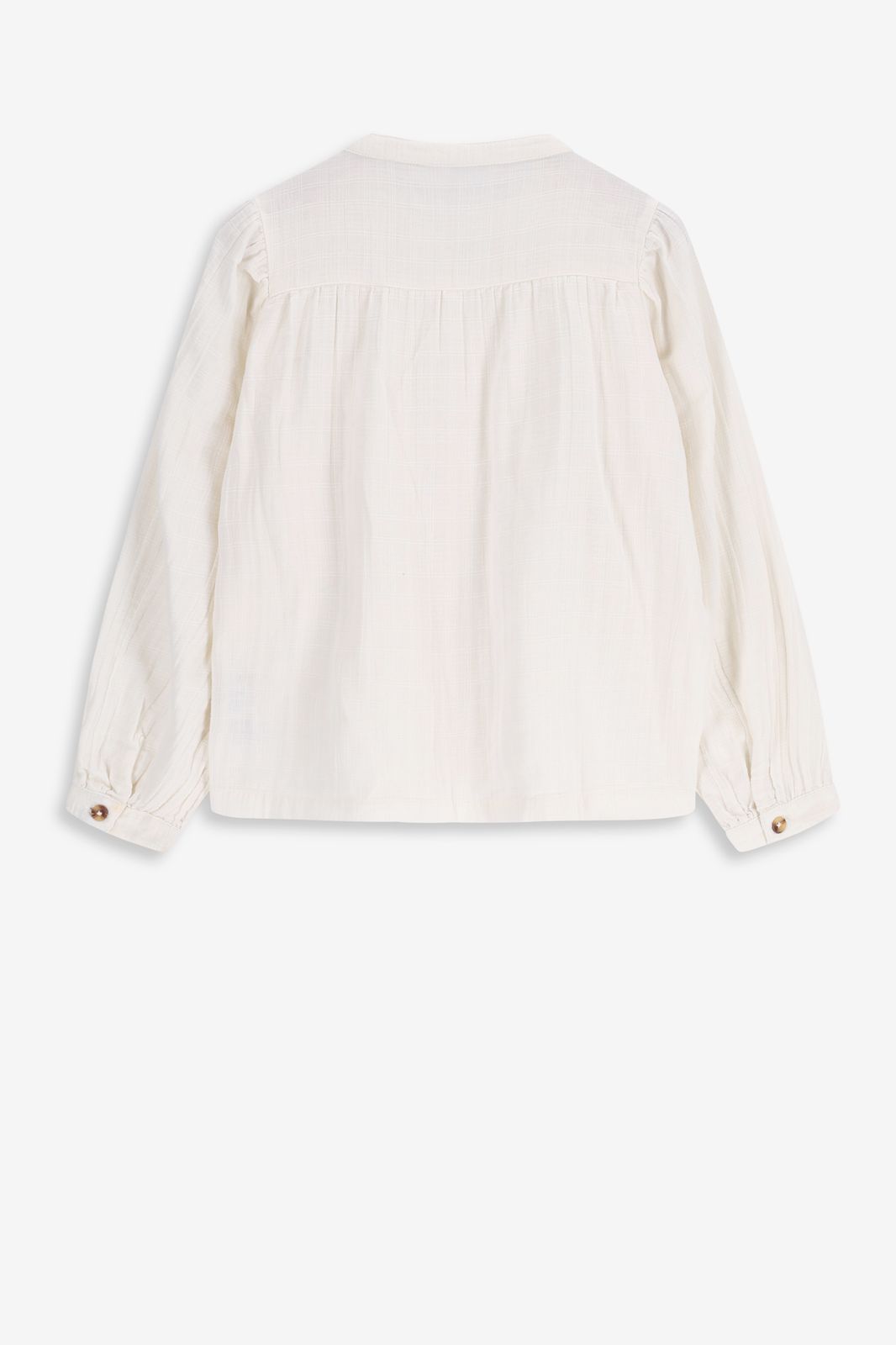 Off white blouse met pofmouwen