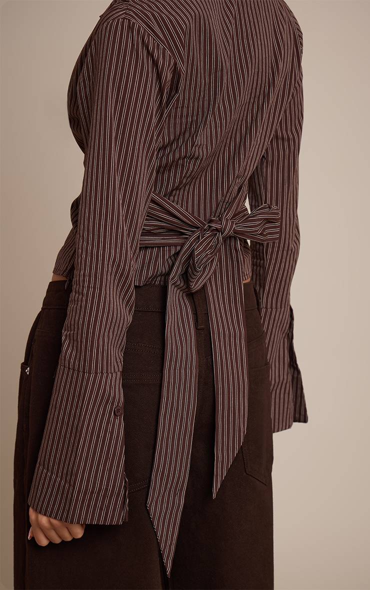 Chocolat Chemise Chocolat À Taille Cintrée Nouée