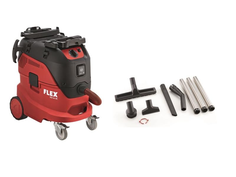 Flex Industriesauger VCE 44 L AC inkl. Reinigungsset Sauger für die Nass- und Trocken-Reinigung der Klasse L mit automatischer Filterabreinigung