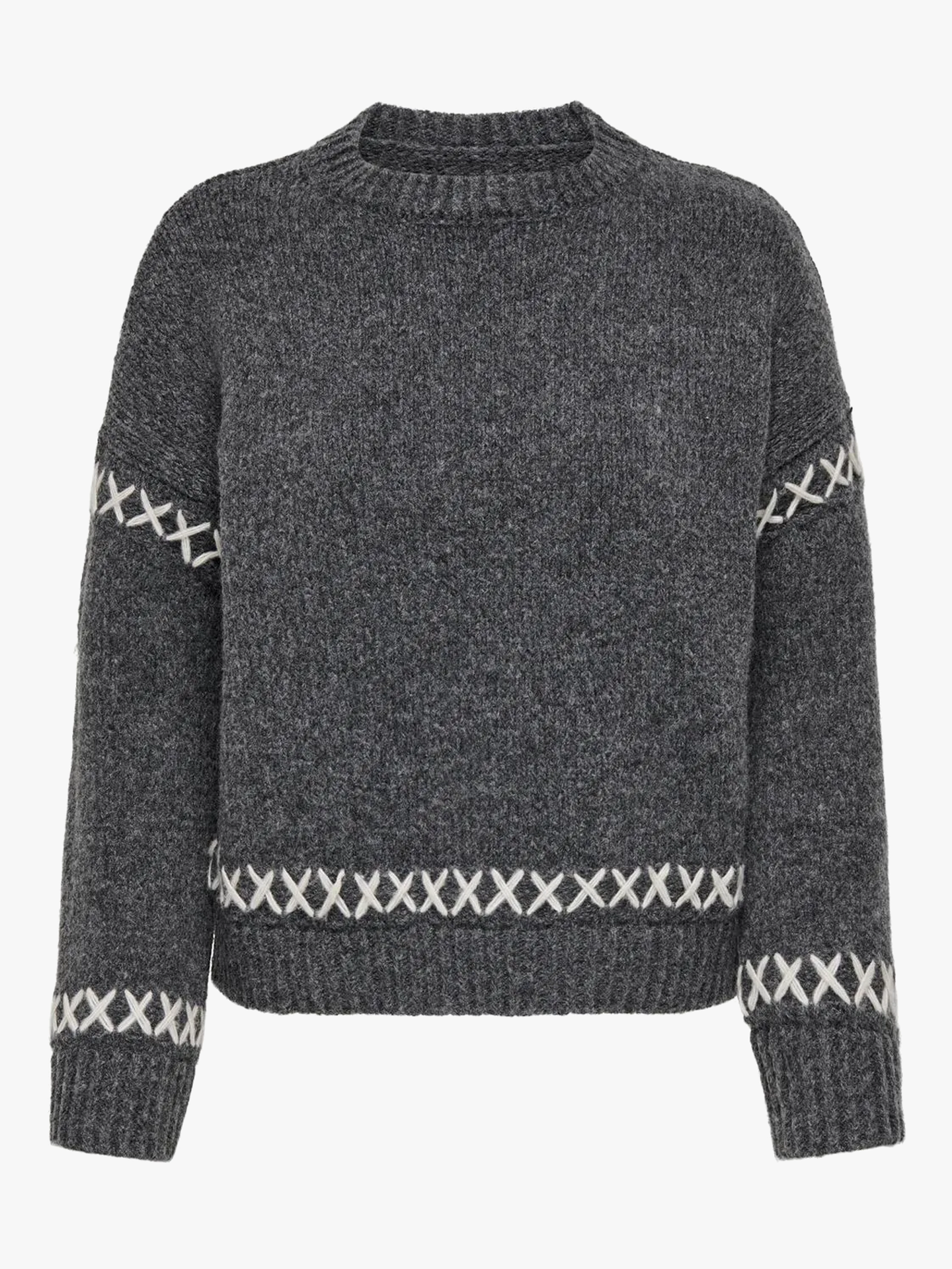 Amanda Life Long Sleeve O-Neck Detail Knit