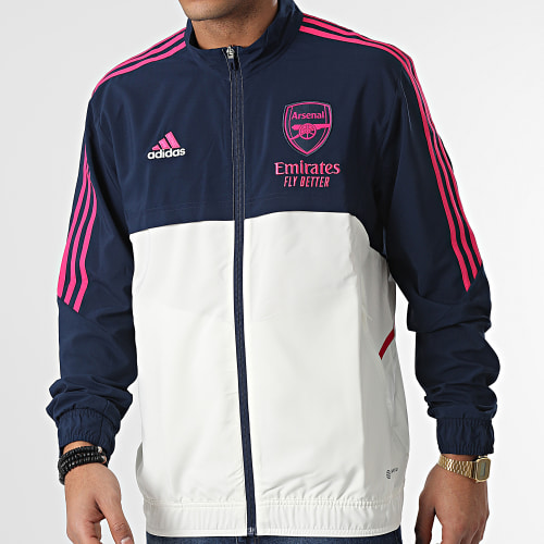 Veste Zippée A Bandes Arsenal HT4442 Bleu Marine Blanc