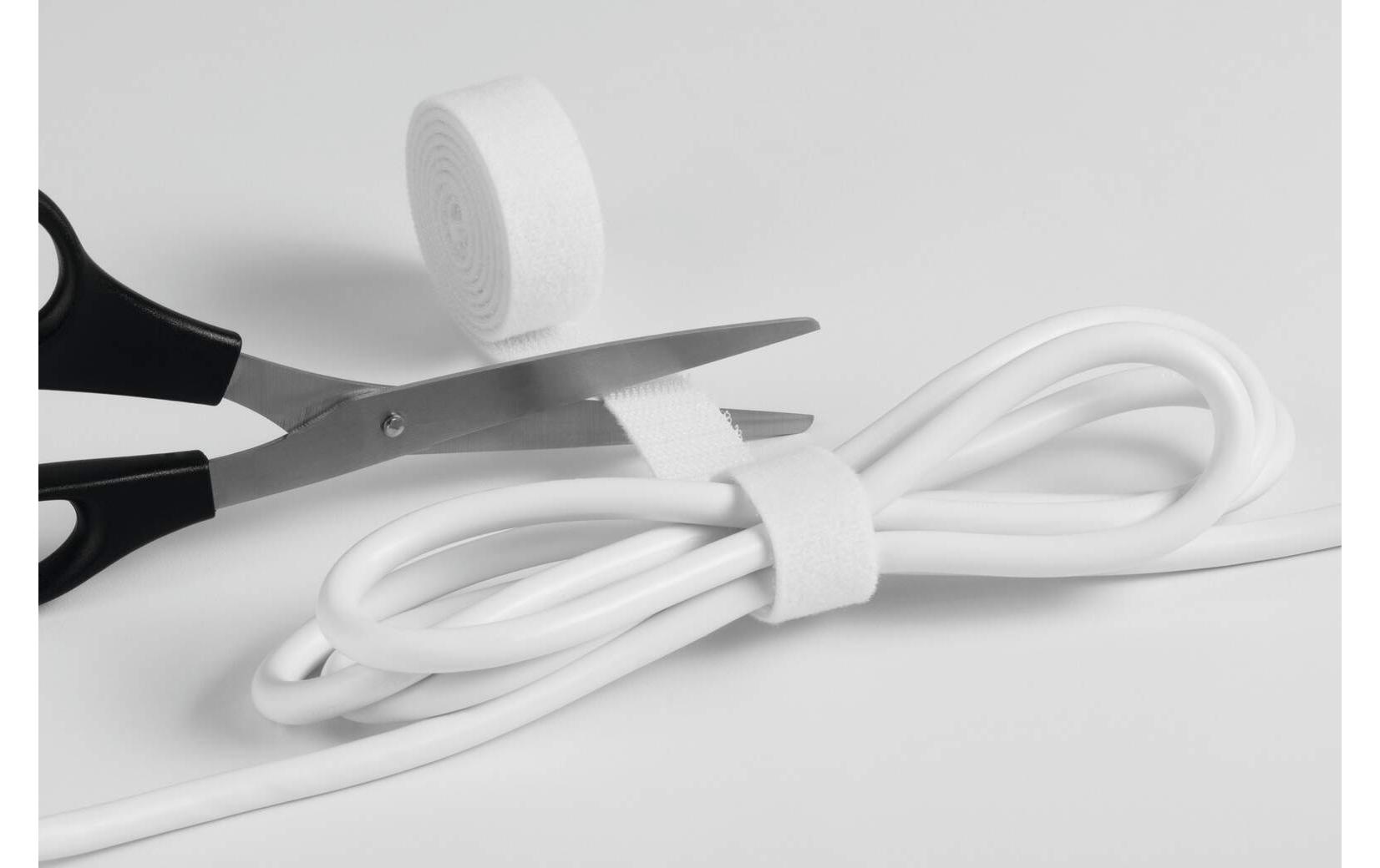 Klettband-Rolle Cavoline Grip 10 mm x 1 m, WeissKlettband-Kabelbinder zum schnellen Ordnen und Bündeln von Kabeln