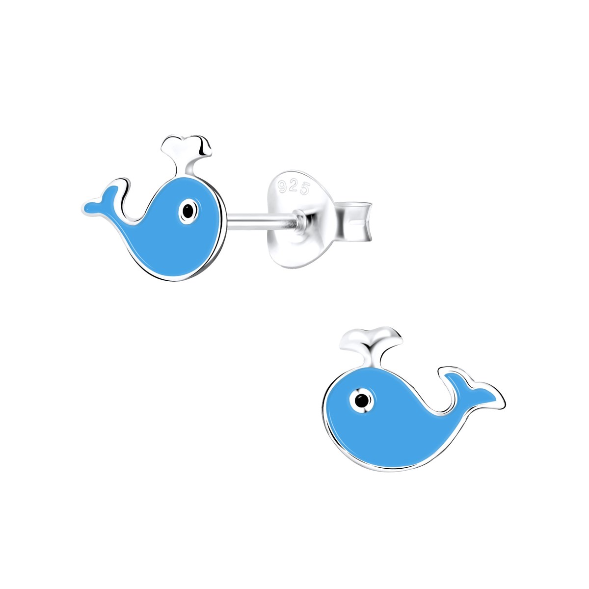 Boucles d'oreilles enfant baleine en argent 925