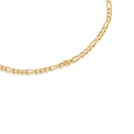Gargantilha TOUS Chain com corrente mista e banho de ouro 18k sobre prata.
