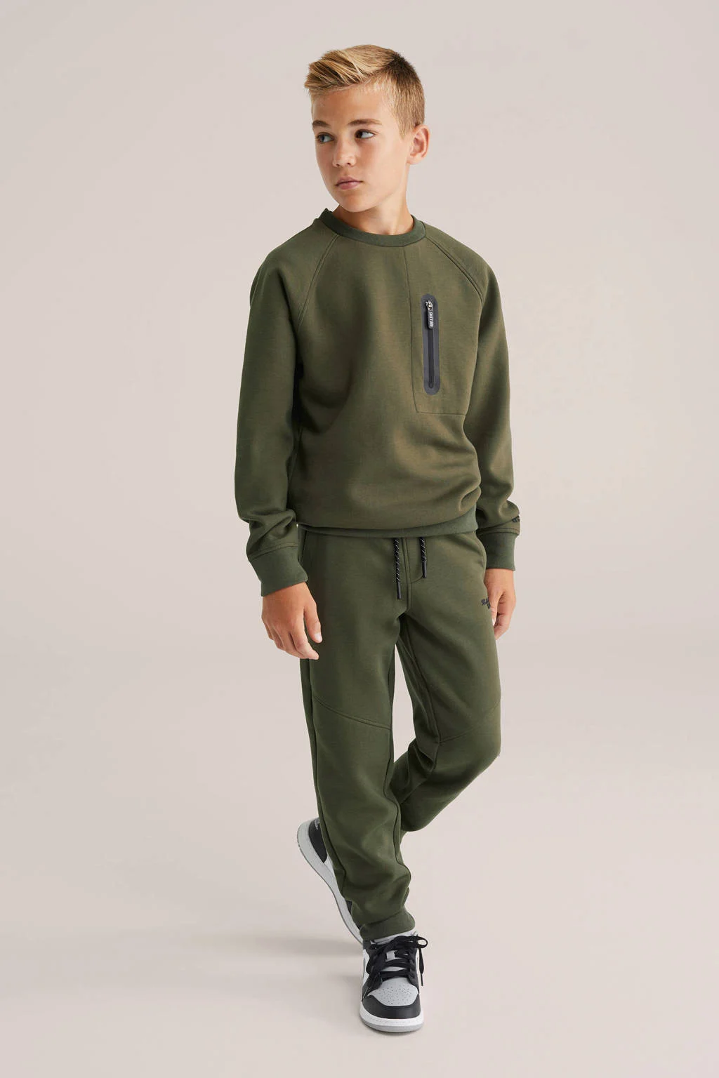 WE Fashion slim sweatpant donkergroen