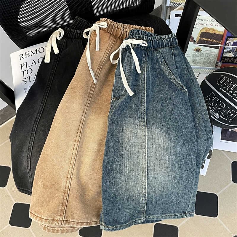 Ateso - Gewassen denim shorts met trekkoordtaille