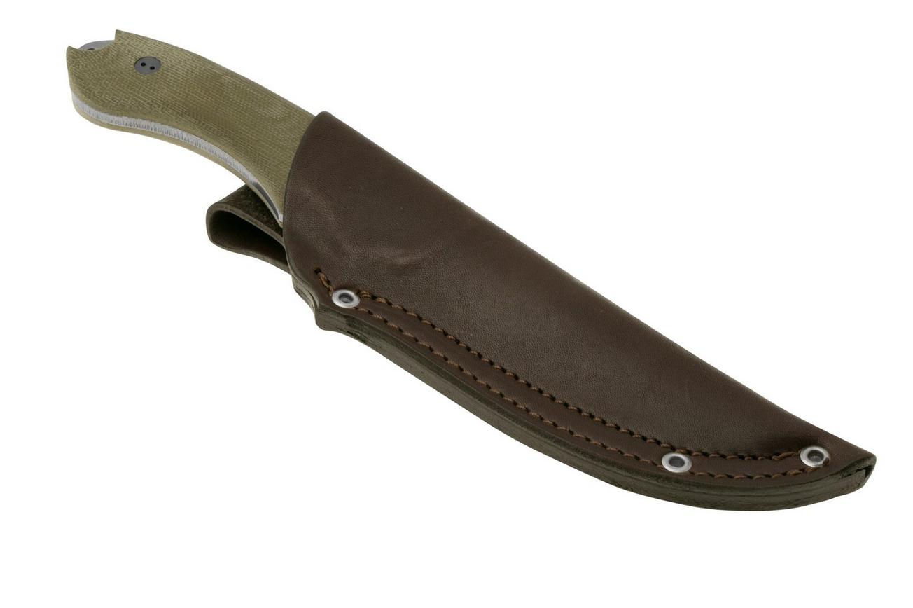 Bradford Knives Guardian 4.2 OD Green Micarta 3D, CPM-Magnacut, Sabre Grind, Stonewashed Finish, vaststaand mes