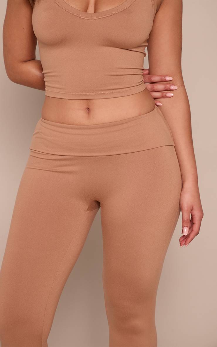 Latte Legging Capri Sculptant À Taille Repliable