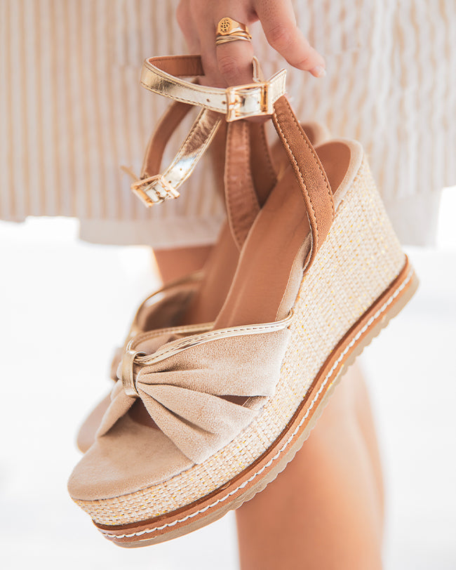Sandale femme compensée beige - Esperanza