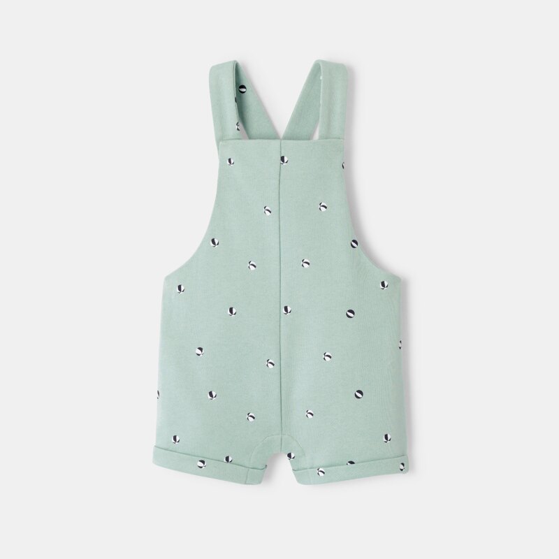 Salopette courte molleton vert et body bébé garçon Vert