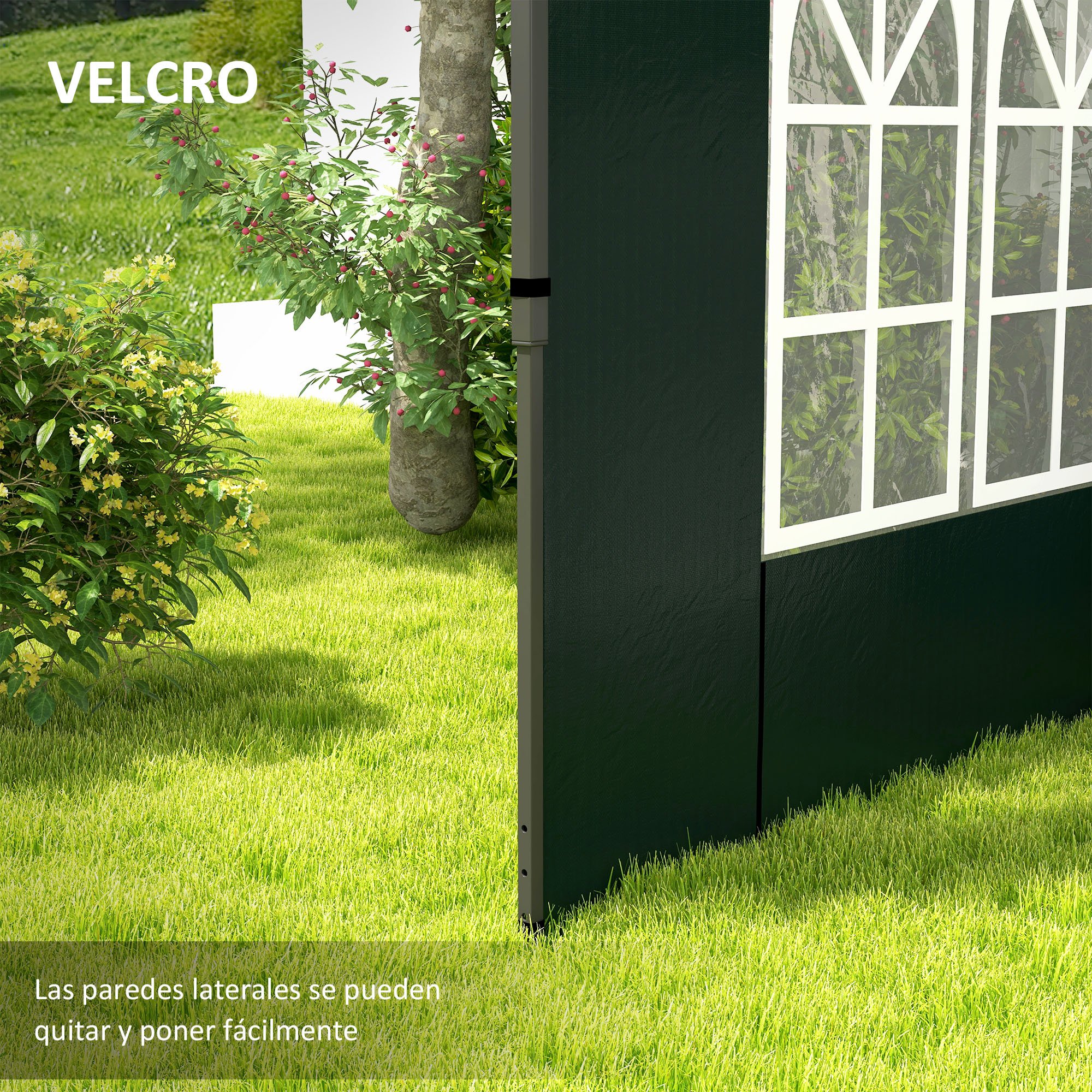 Laterais Outsunny Verde Escuro