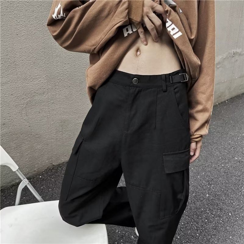 AXEN - Low Rise Plain Straight Leg Cargo-broek