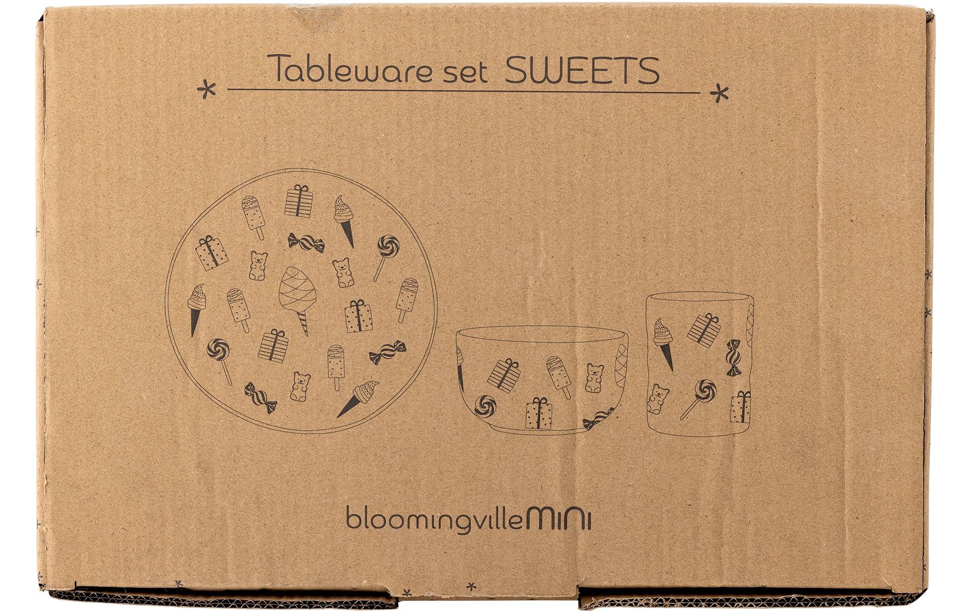 Kindergeschirrset Sweets Natur, SteingutGeschirr Set für Kinder