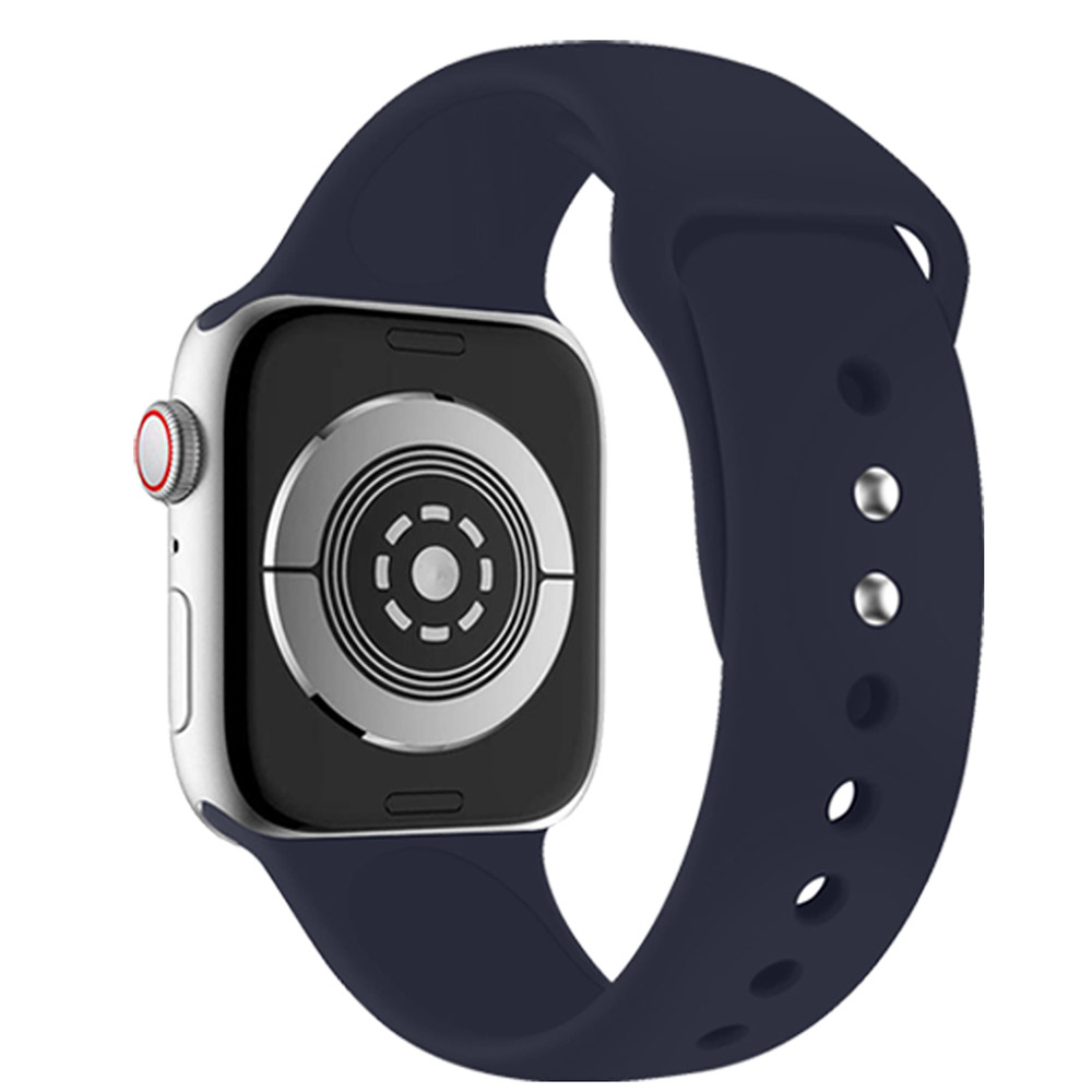 Apple Watch (42/41/40/38 mm) Silikon Sport Armband mit Doppelverschluss (Gelenkumfang: 160-195mm) - Dunkelblau