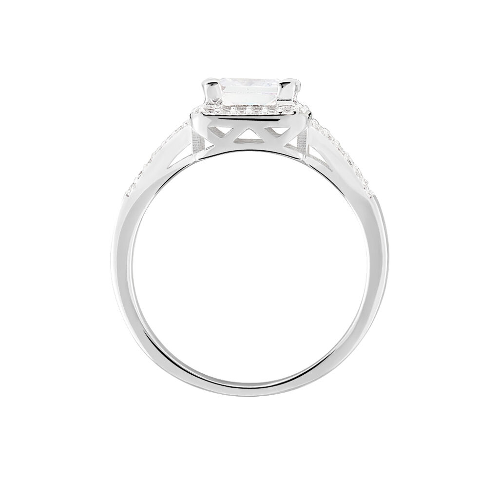 Bague Solitaire Wilona Argent Blanc Oxyde De Zirconium