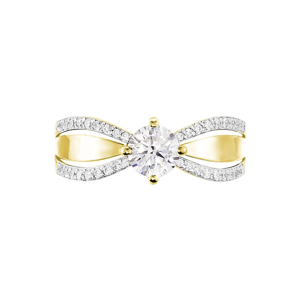 Bague Rozabel Or Jaune Oxyde De Zirconium