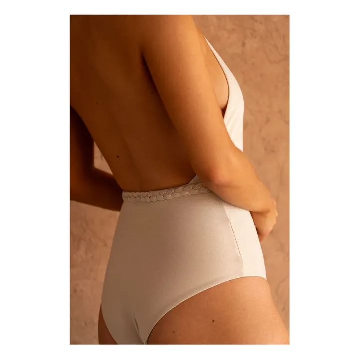 Khaven Maillot 1 Pièce Bruna Métallisé | Blanc