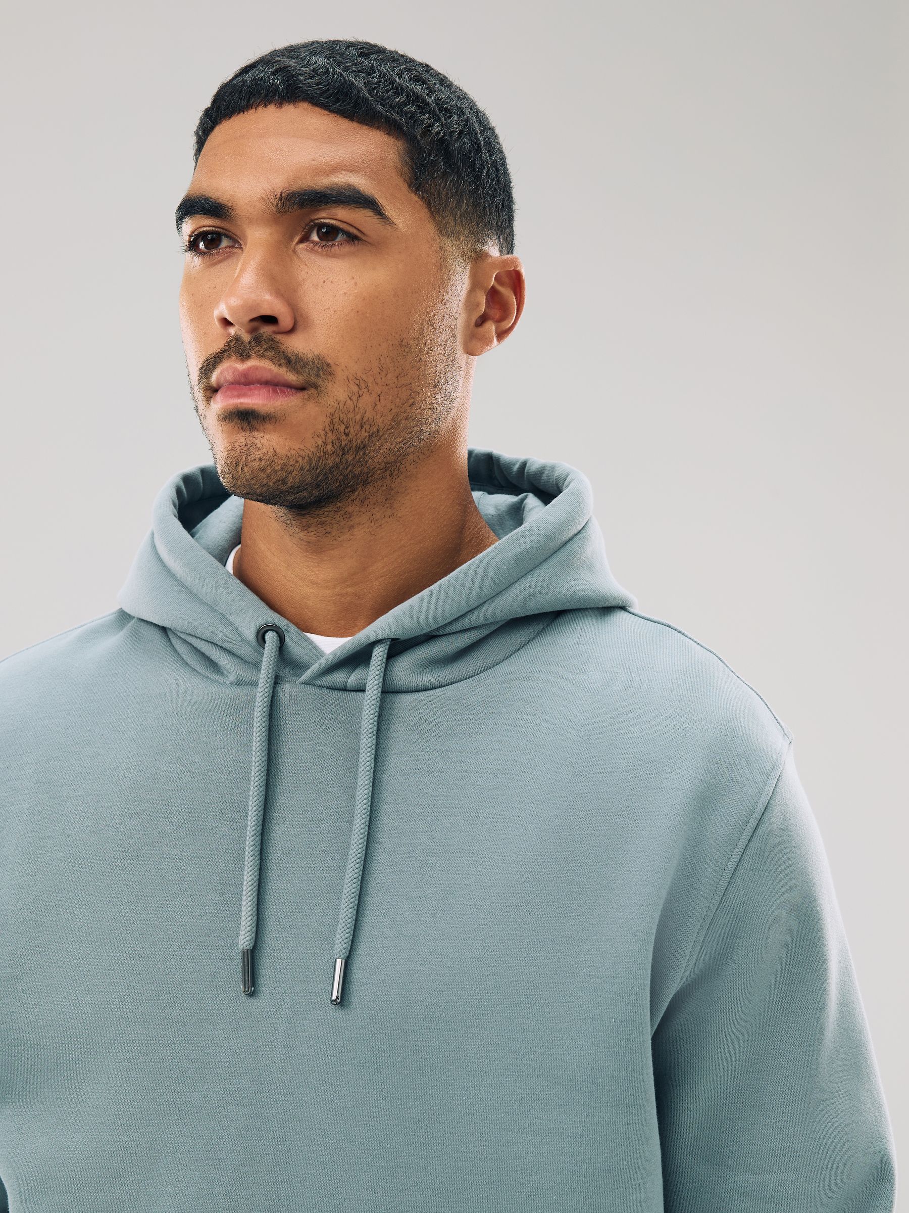 Blauw - Normale Pasvorm - Zwaargewicht Cotton Rich Jersey Hoodie