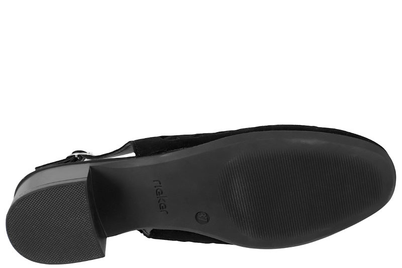 RIEKER SLINGBACK I SORT NUBUCK