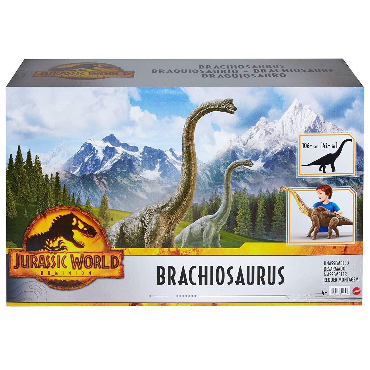 Mattel HFK04 - Jurassic World - Dominion - Brachiosaurus, Spielfigur ca. 148 cm