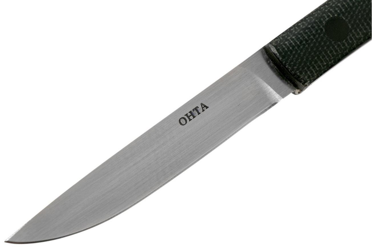 Ohta OFB SS 75 Black Canvas Micarta vaststaand mes