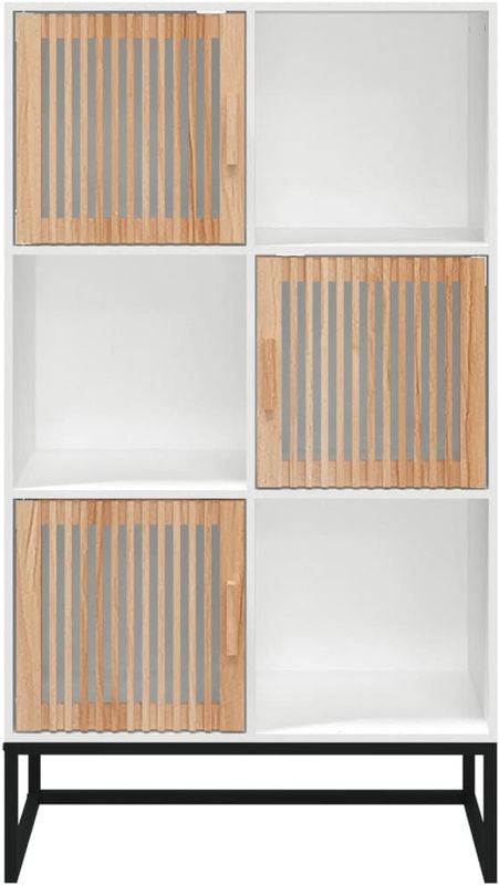 vidaXL - Hoge Kast - Wit - Bewerkt Hout - 70x35x125 cm
