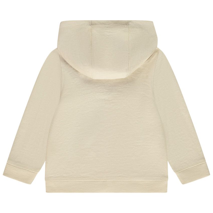 Gilet à capuche en molleton uni pour bébé garçon - Ecru