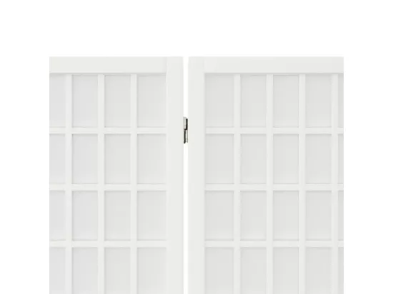 Cloison de séparation pliable 4 panneaux 160x170 cm Blanc