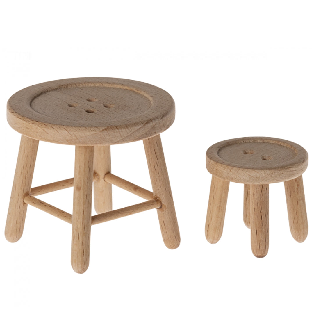 Maileg poppenhuis tafeltje en kruk - 5 cm