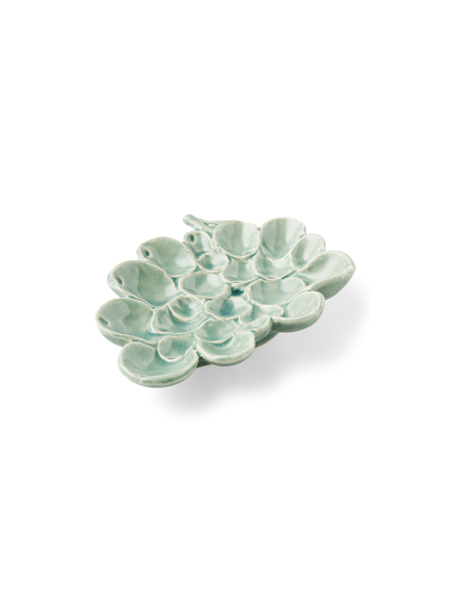 Dekorativt fad | Stentøj. 15,2 x 11 x 3,3 cm. | Green