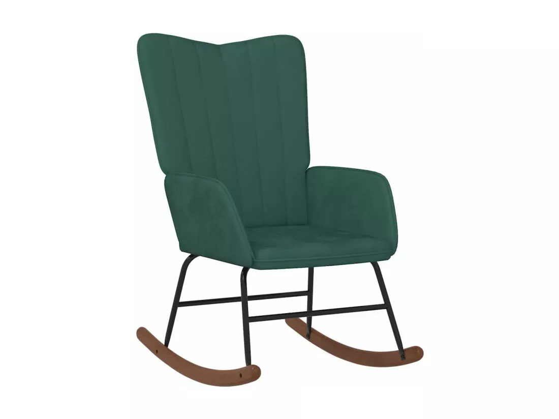 Chaise à bascule Vert foncé Velours