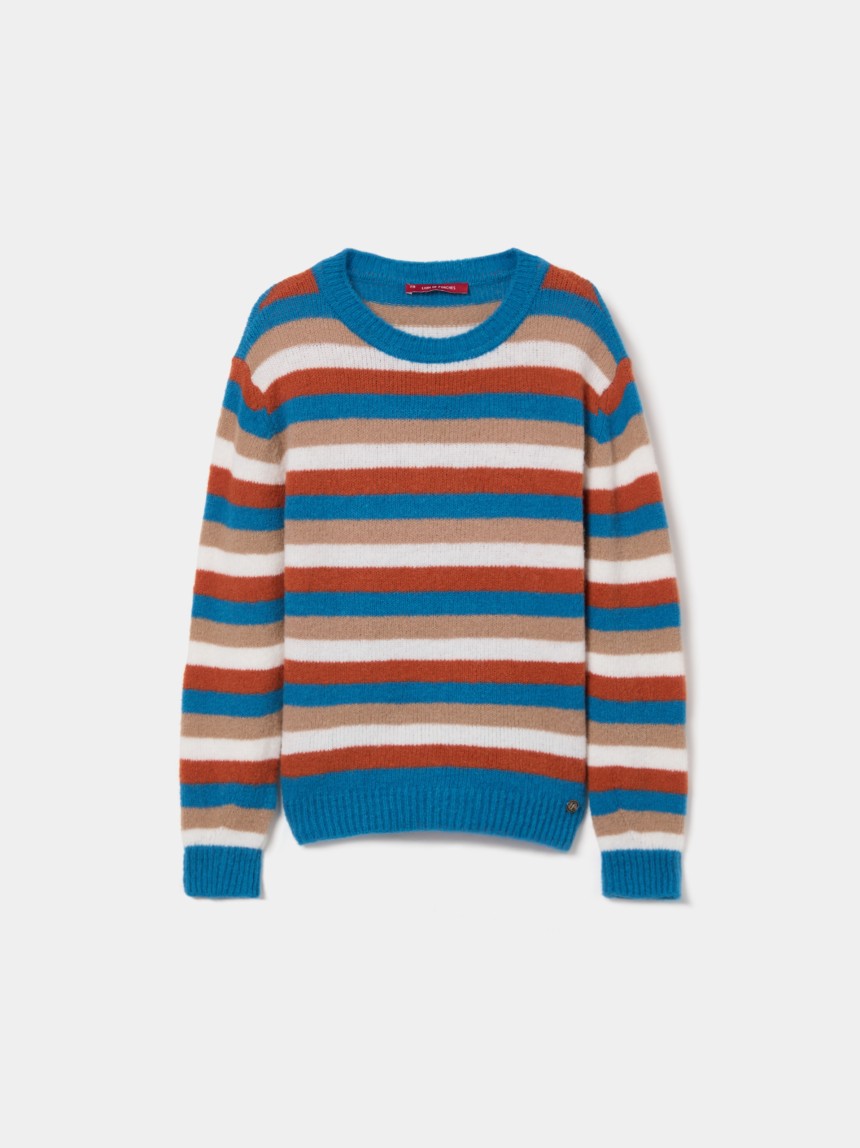 Camisola assimétrica com riscas